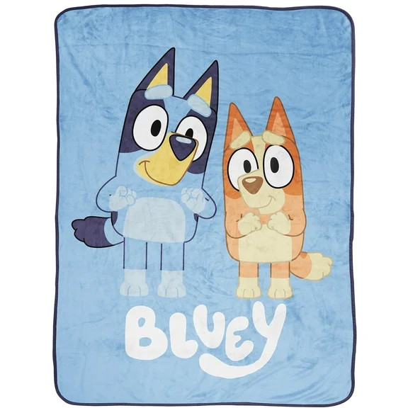 BBC Bluey Again 46" x 60" Blue Throw Blanket, 100% Microfiber | Walmart (US)