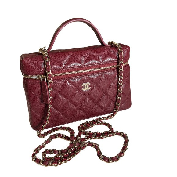 Chanel Vanity Burgundy Quilted | Poshmark