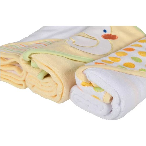 Spasilk Baby 3 Pack Soft Terry Hooded Towel Set for Newborn Boys and Girls, Yellow Duck | Walmart (US)