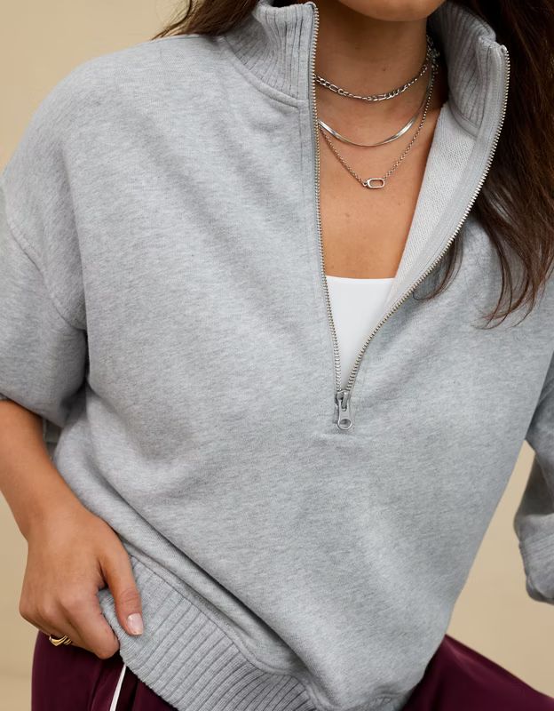 Aerie Sun's Out Quarter Zip Sweatshirt | Aerie