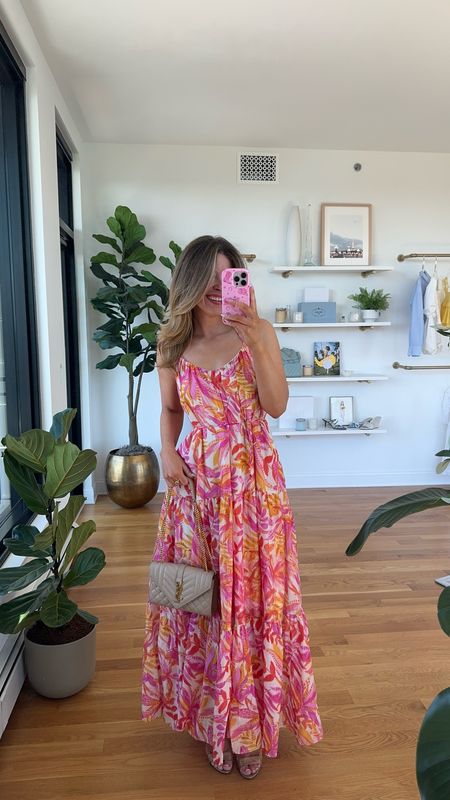 pink and orange floral maxi wedding guest dress
wearing my usual small
dress: use code emerson20
dibs: use code emerson [good life gold and strawberry summer] loving tan: use code emerson 

#LTKWedding #LTKParties #LTKStyleTip