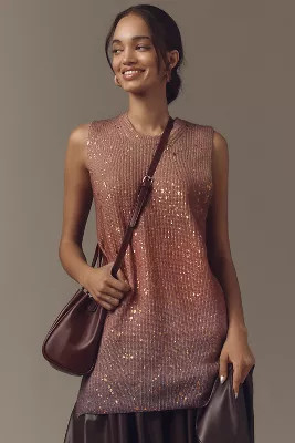 By Anthropologie Longline Metallic Cashmere Sweater | Anthropologie (US)