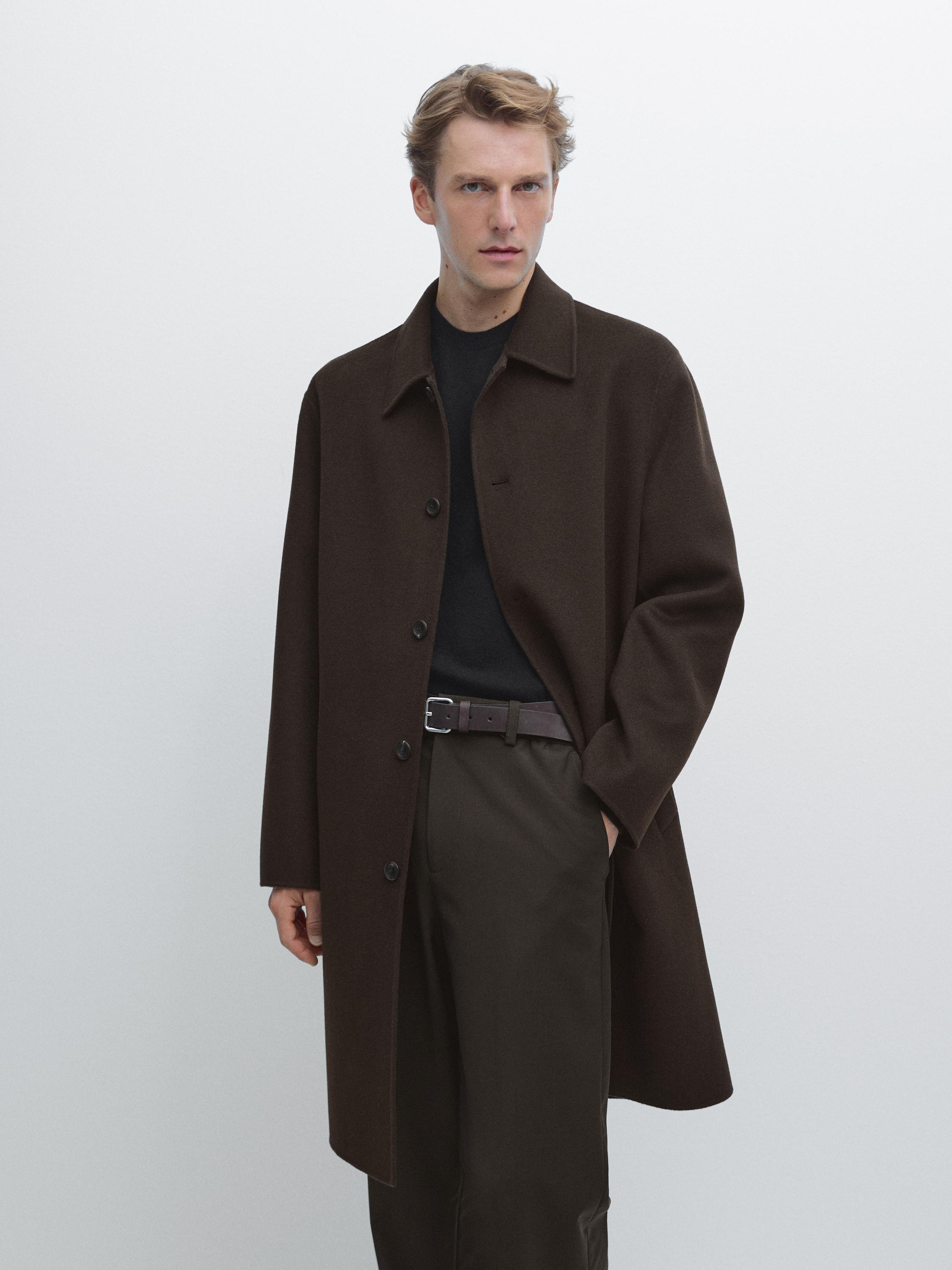 Long wool blend coat | Massimo Dutti UK