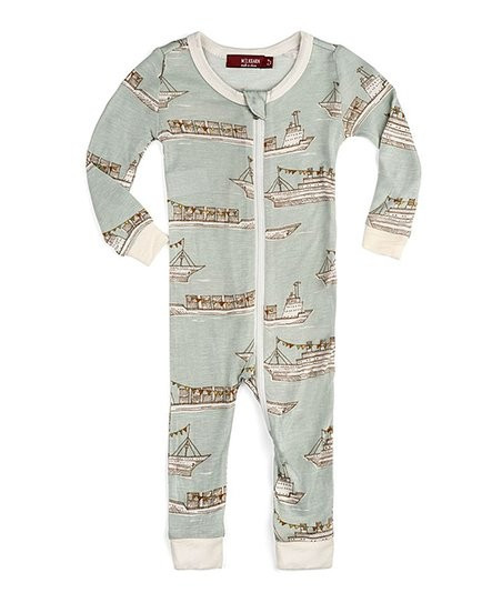 Blue & Gray Ships Playsuit - Newborn & Infant | Zulily