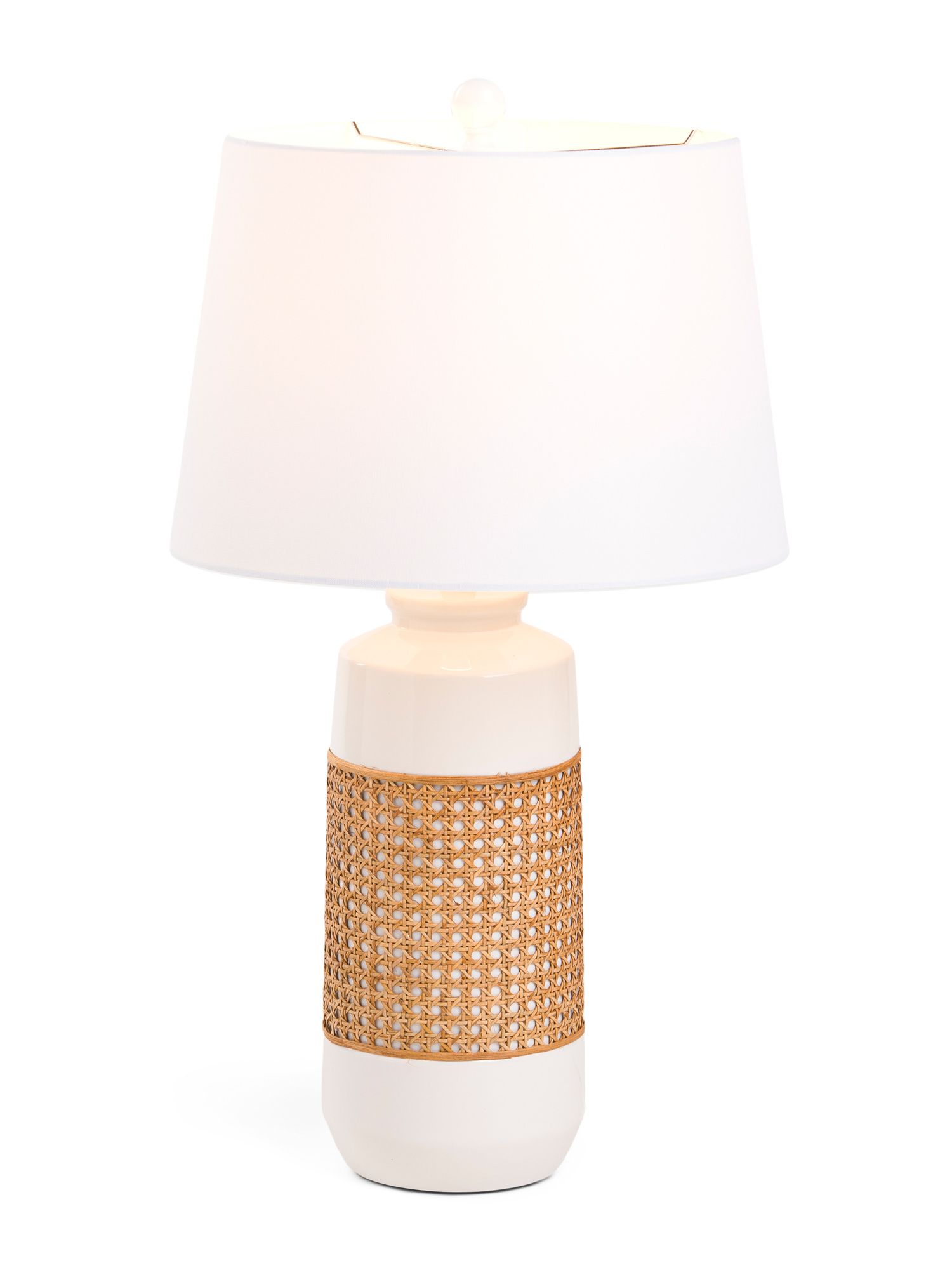 Ceramic And Rattan Table Lamp | Furniture & Lighting | Marshalls | Marshalls