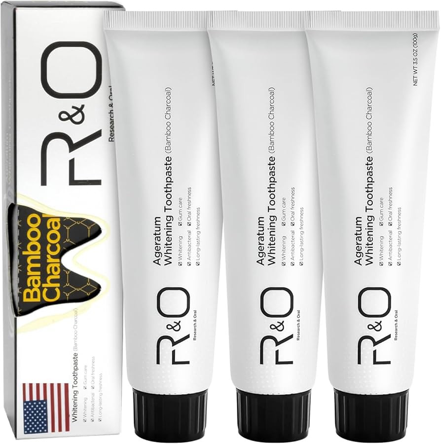 R&O Ageratum Whitening Toothpaste with Bamboo Charcoal, 3.53 oz - Removes Stubborn Stains, Great ... | Amazon (US)