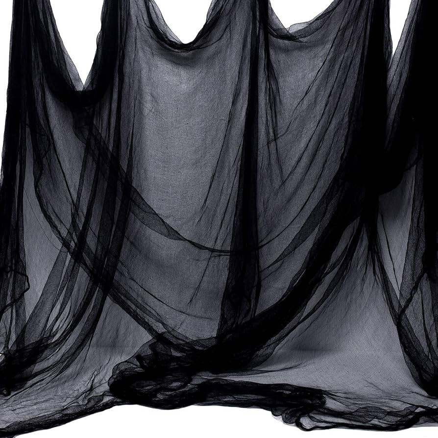 Black Creepy Cloth, 315 x 85 in Black Gauze Fabric for Halloween | Amazon (US)
