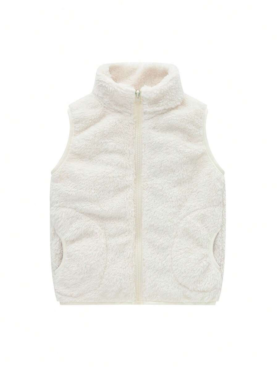 1pc Young Girl Casual Minimalist College Style Cute & Sweet Furry Warm Windproof Half-High Collar... | SHEIN