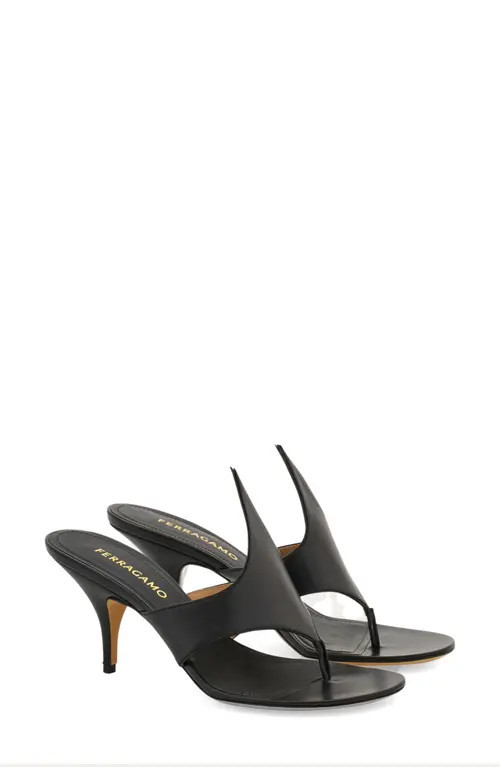 FERRAGAMO Fiamma Sandal in Nero/Biscotto at Nordstrom, Size 9.5 | Nordstrom