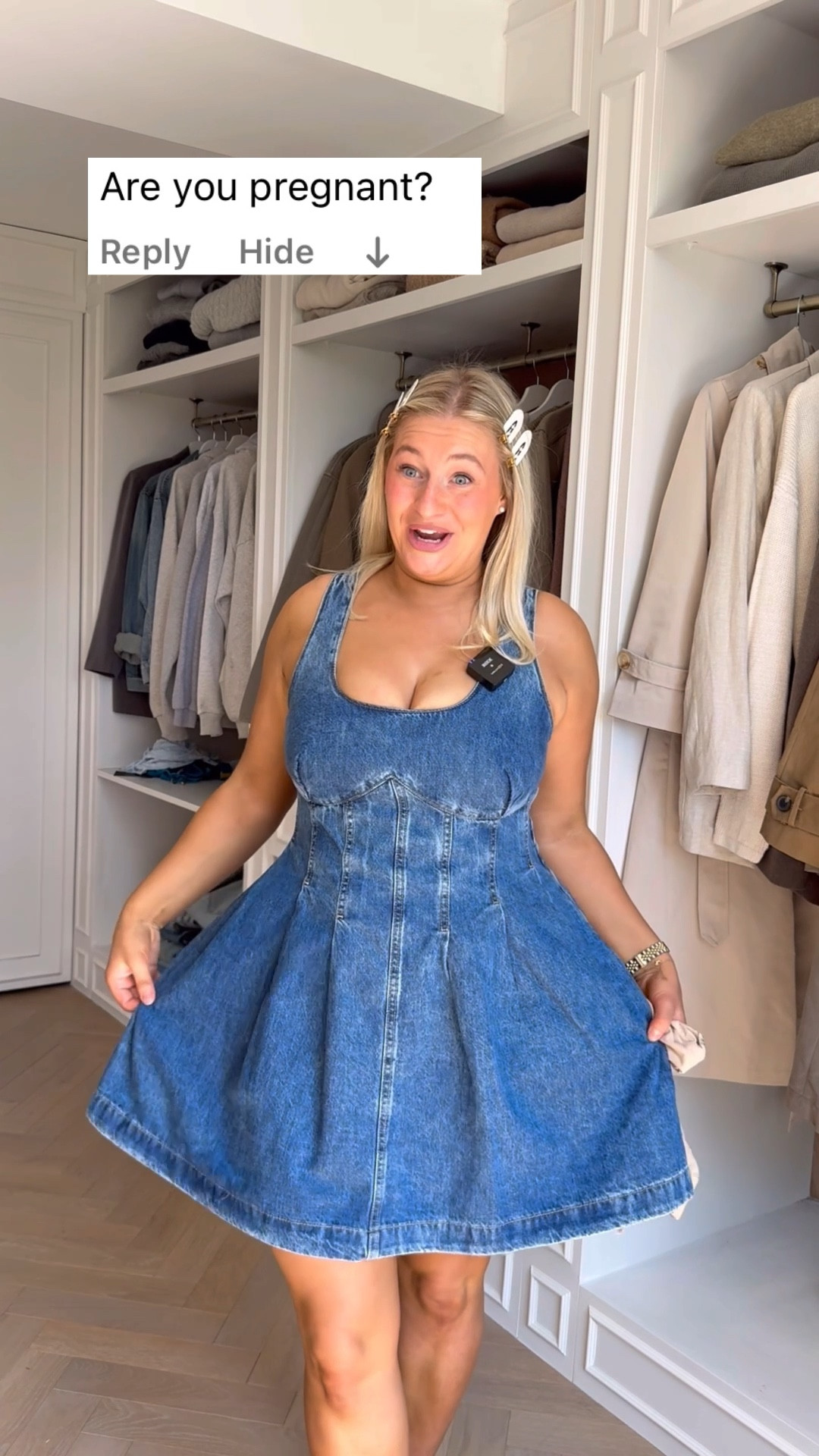 Wearing size 16 in the dress and size L in the gingham set linked!!☁️✨