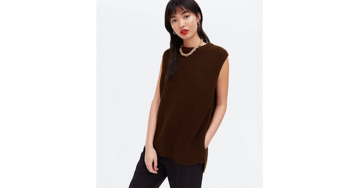 Rust Knit Crew Neck Sleeveless Jumper
						
						Add to Saved Items
						Remove from Saved Ite... | New Look (UK)