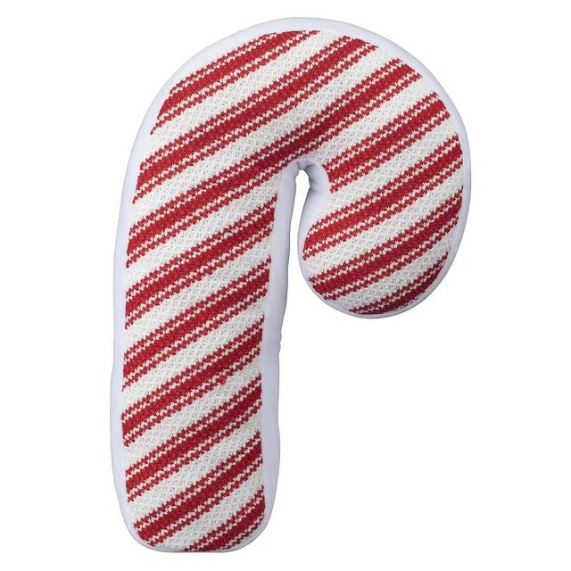 Red and White Stripped Candy Cane Pillow Christmas Decoration, 17 in, by Holiday Time | Walmart (US)