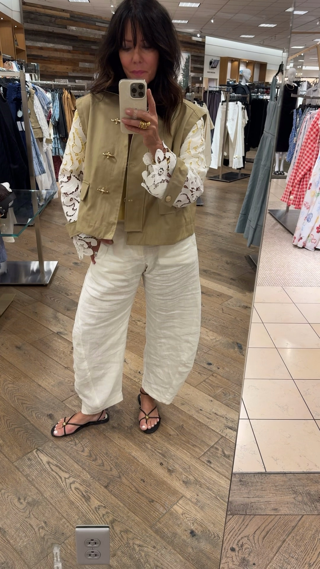Cutest jacket came home with me! 
Lace jacket 
Barn jacket 


#LTKxMadewell #LTKTravel #LTKWorkwear