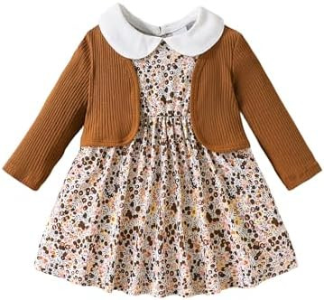 Mioglrie Toddler Baby Girl Dress Fall Winter Outfits Coat Baby Girls Dresses 6 9 12 18 24 Months ... | Amazon (US)