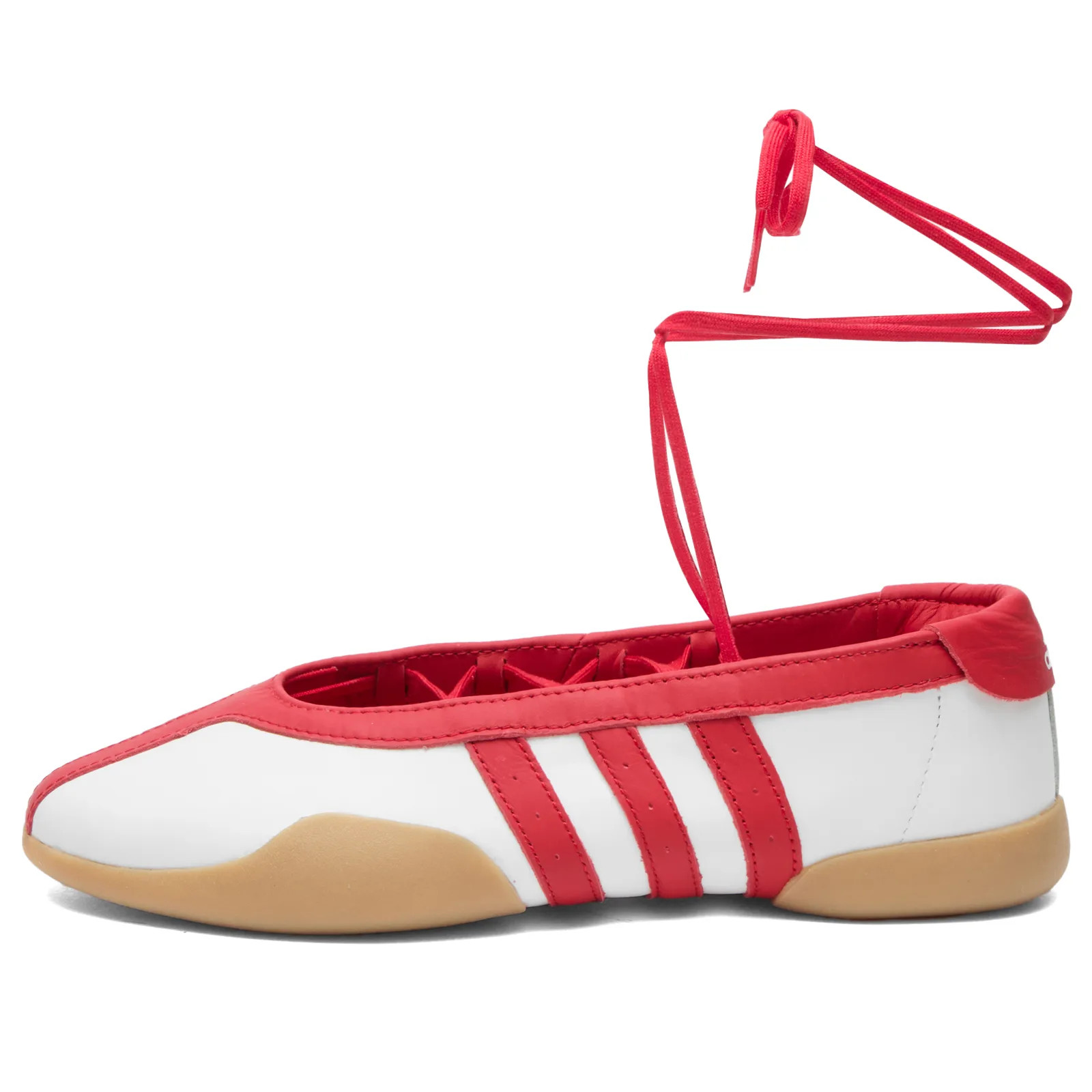 Adidas Women's Taekwondo Mei Ballet Sneakers in Ftwr White/Better Scarlet/Gum, Size UK 7 | END. Clothing