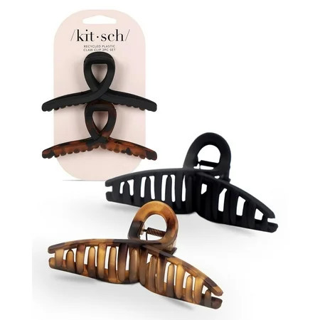 Kitsch Large Hair Clips for Adult, Black, 2 Ct | Walmart (US)
