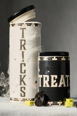 The Bistro Tile Stoneware Canister: Halloween Edition | Anthropologie (US)