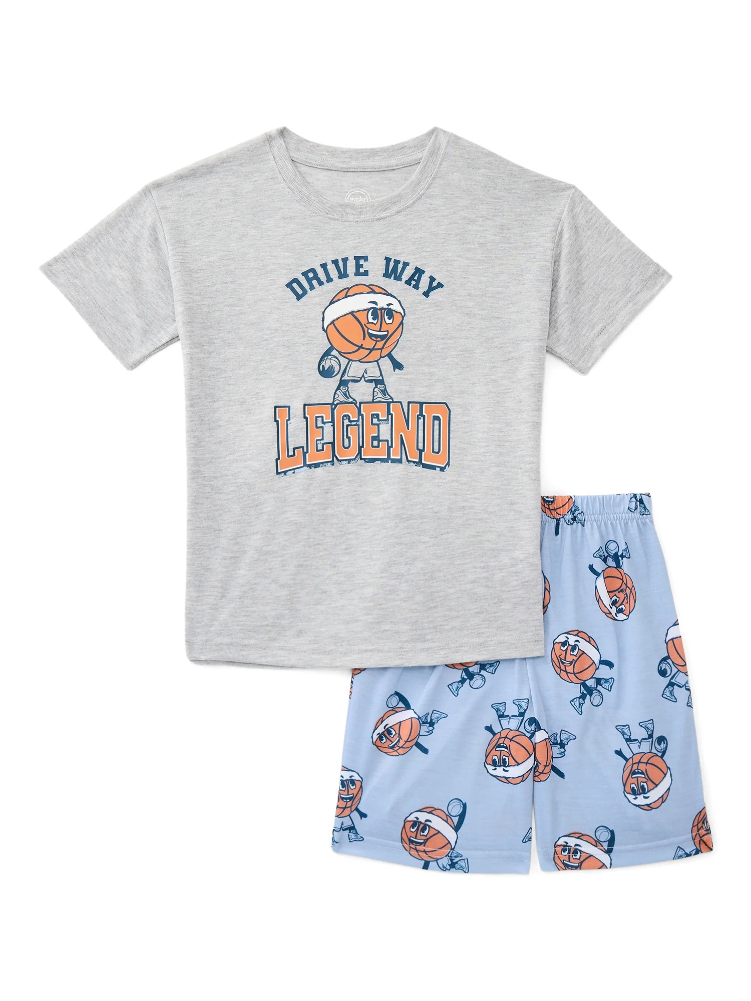 Wonder Nation Boys Tee and Shorts Pajama Set, 2-Piece, Sizes 4-18 | Walmart (US)