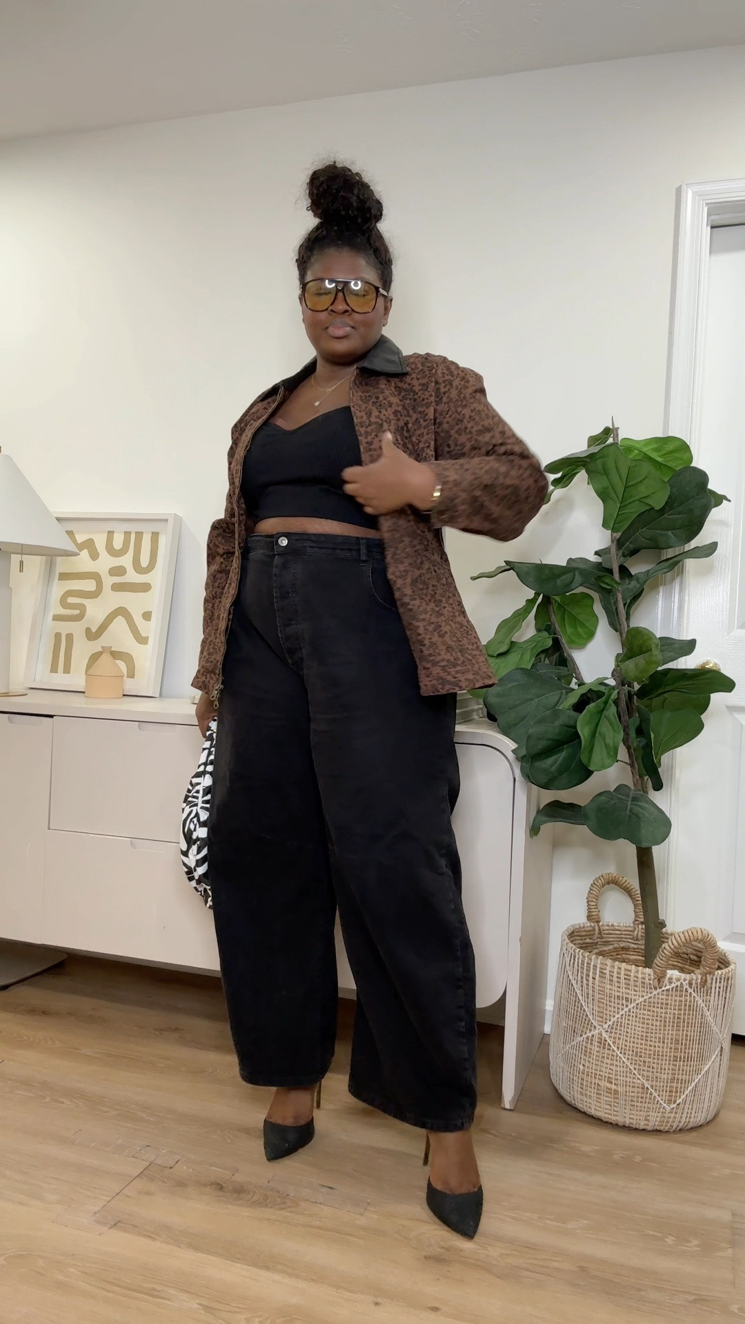 Building a wardrobe around neutral fall fashion pieces makes styling so much easier. This look combines a sleek black base with a cozy textured layer for a comfortable yet elevated outfit.  fall outfit ideas, black pants outfit, brown jacket outfit, casual chic outfit, neutral fall fashion, plus size fashion, everyday outfit ideas

#LTKootd #LTKSeasonal #LTKMidsize