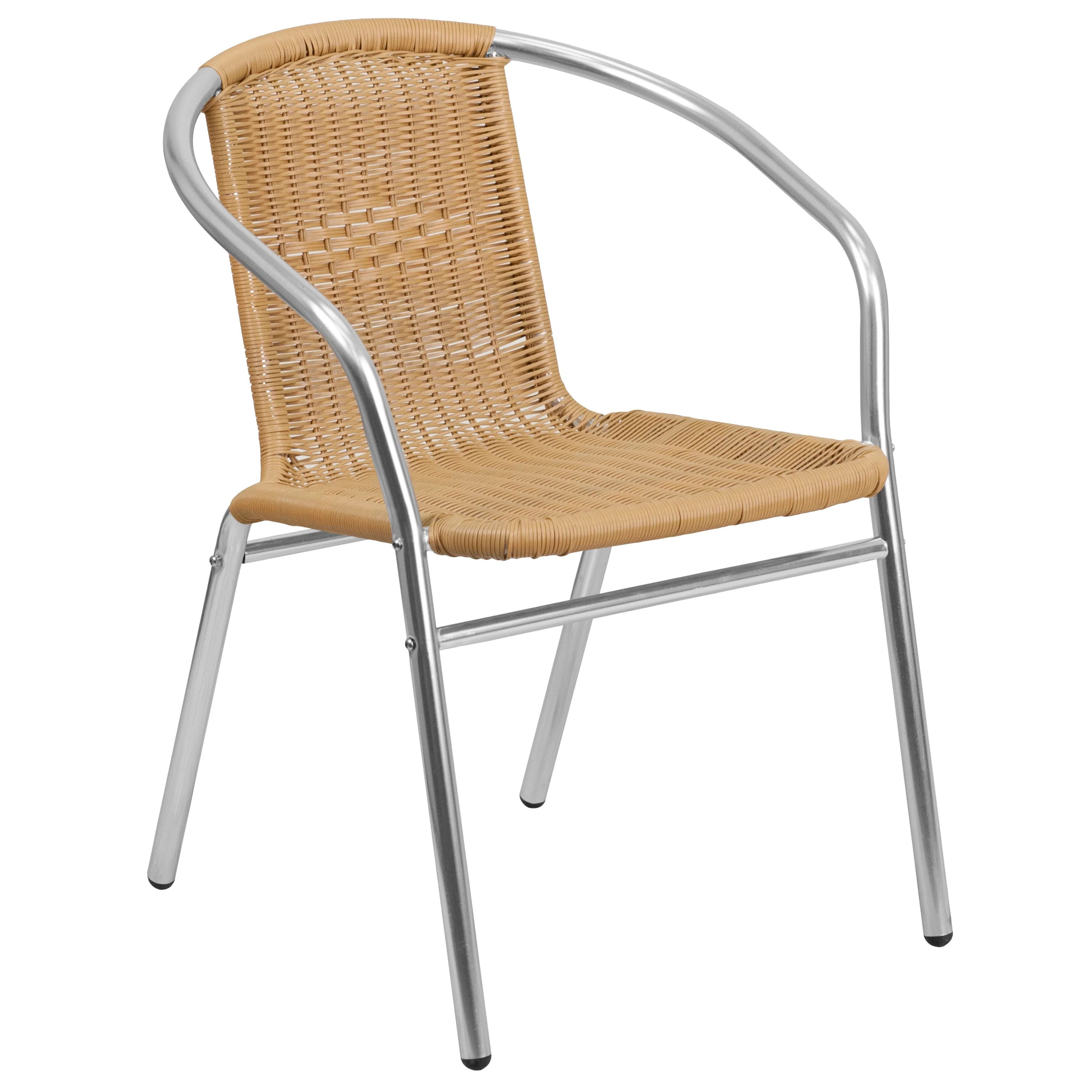 Flash Furniture Aluminum and Rattan Commercial Indoor-Outdoor Restaurant Stack Chair Multiple Col... | Walmart (US)