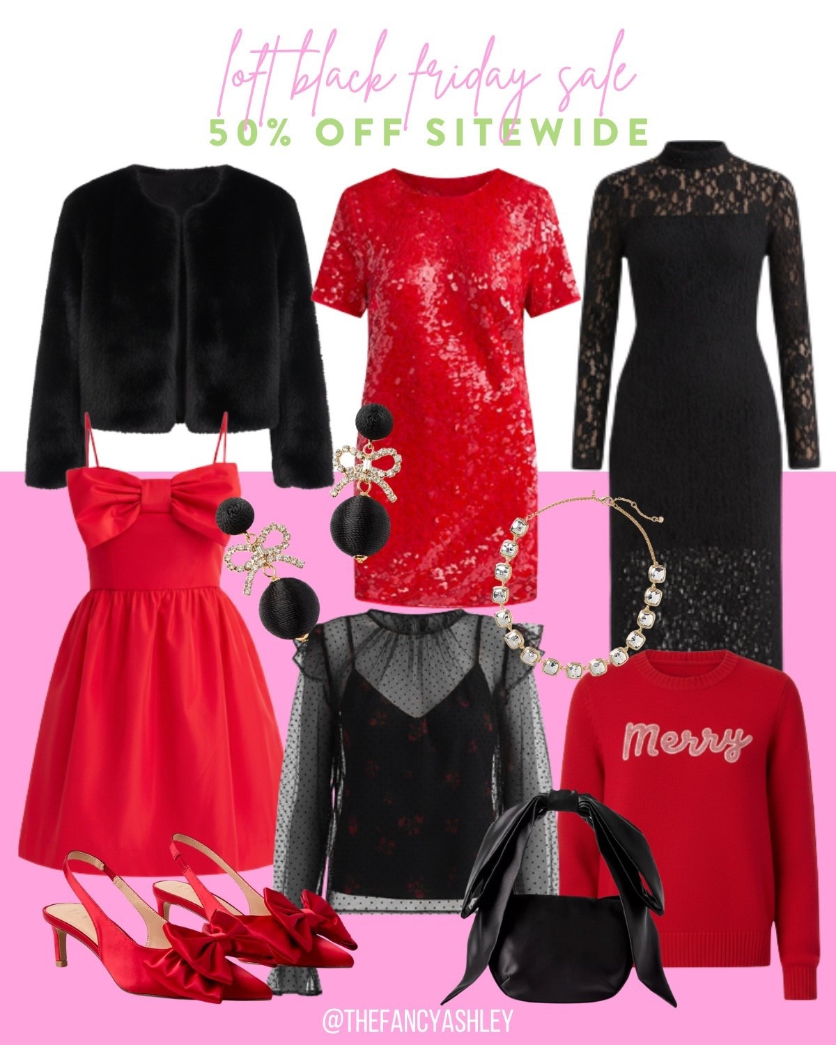 Loft Black Friday sale - 50% off sitewide! Love these fab holiday finds with dresses, tops, sweaters, accessories - so good! Run don't walk on these deals! #BlackFridayDeals #HolidayFinds #BlackFridaySale #HolidayStyle #SaleAlert

#LTKSeasonal #LTKHoliday #LTKSaleAlert