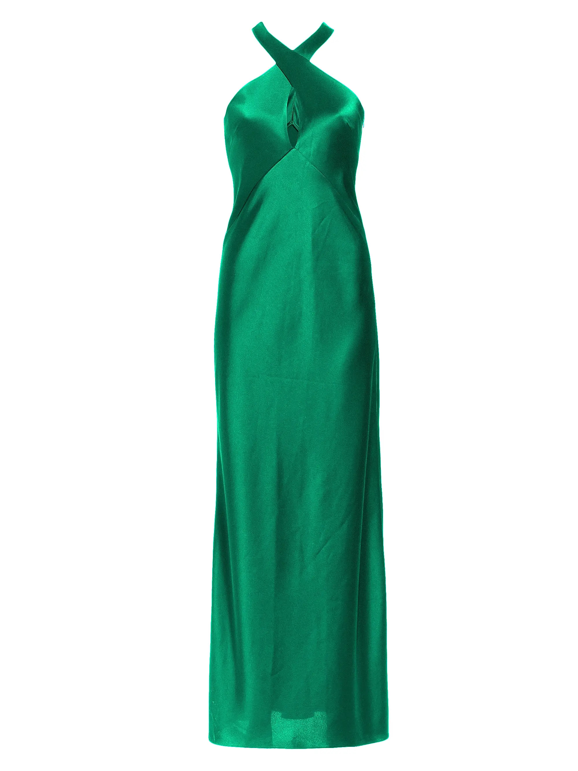 GalvanEvelyn Satin Crisscross Halter Gown | Saks Fifth Avenue