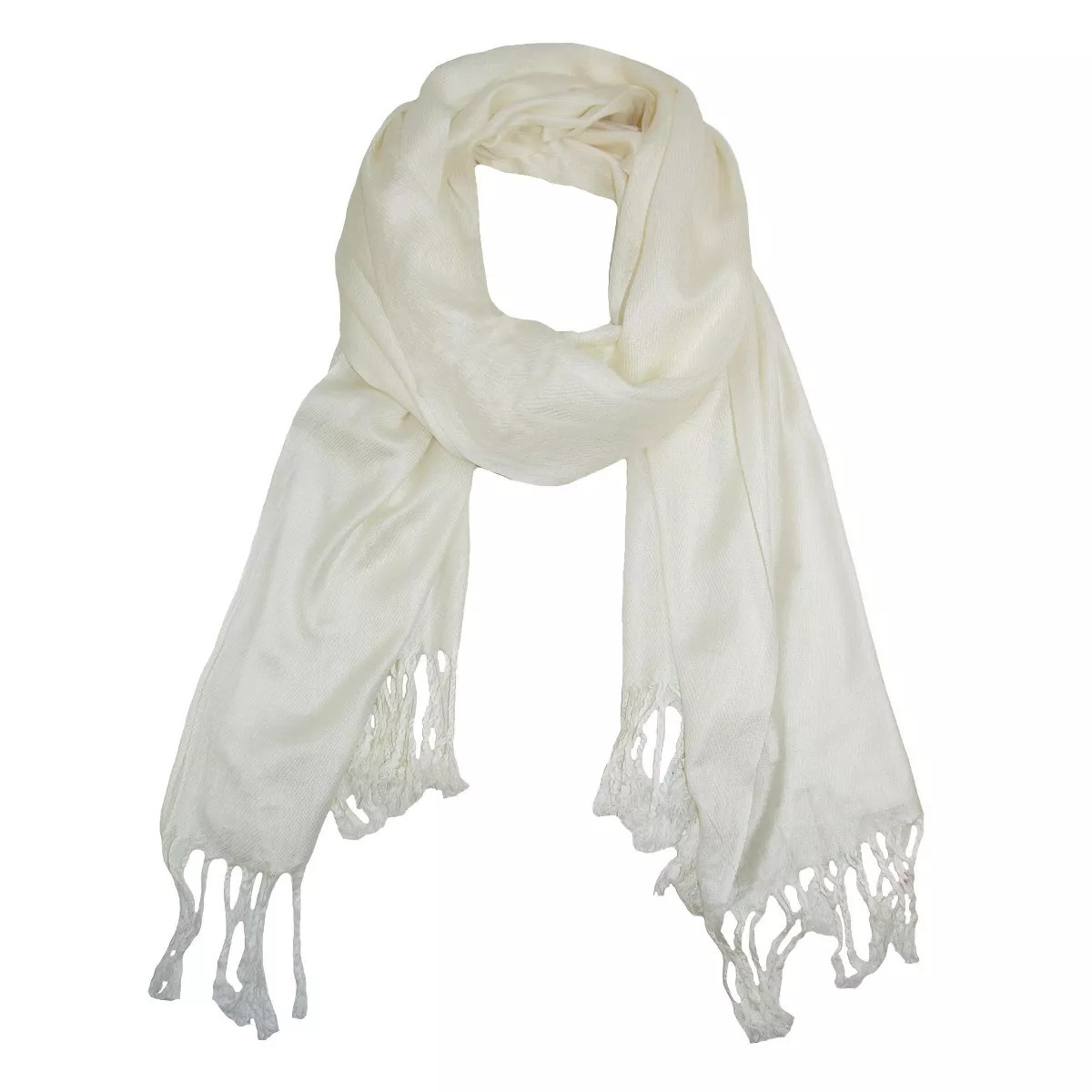 CTM Women's Classic Pashmina Shawl Wraps, Cream | Target