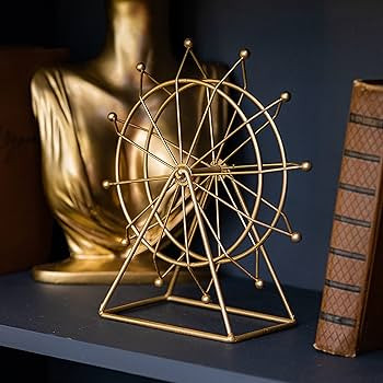 ARTACCEN Ferris Wheel Bookshelf Decor – Gold Decor Modern Gift - Shelf Decor Accents Ornament -... | Amazon (US)