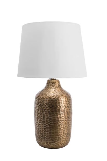 Antique Brass 24-inch Elizabeth Aluminum Honeycomb Table Lamp | Rugs USA