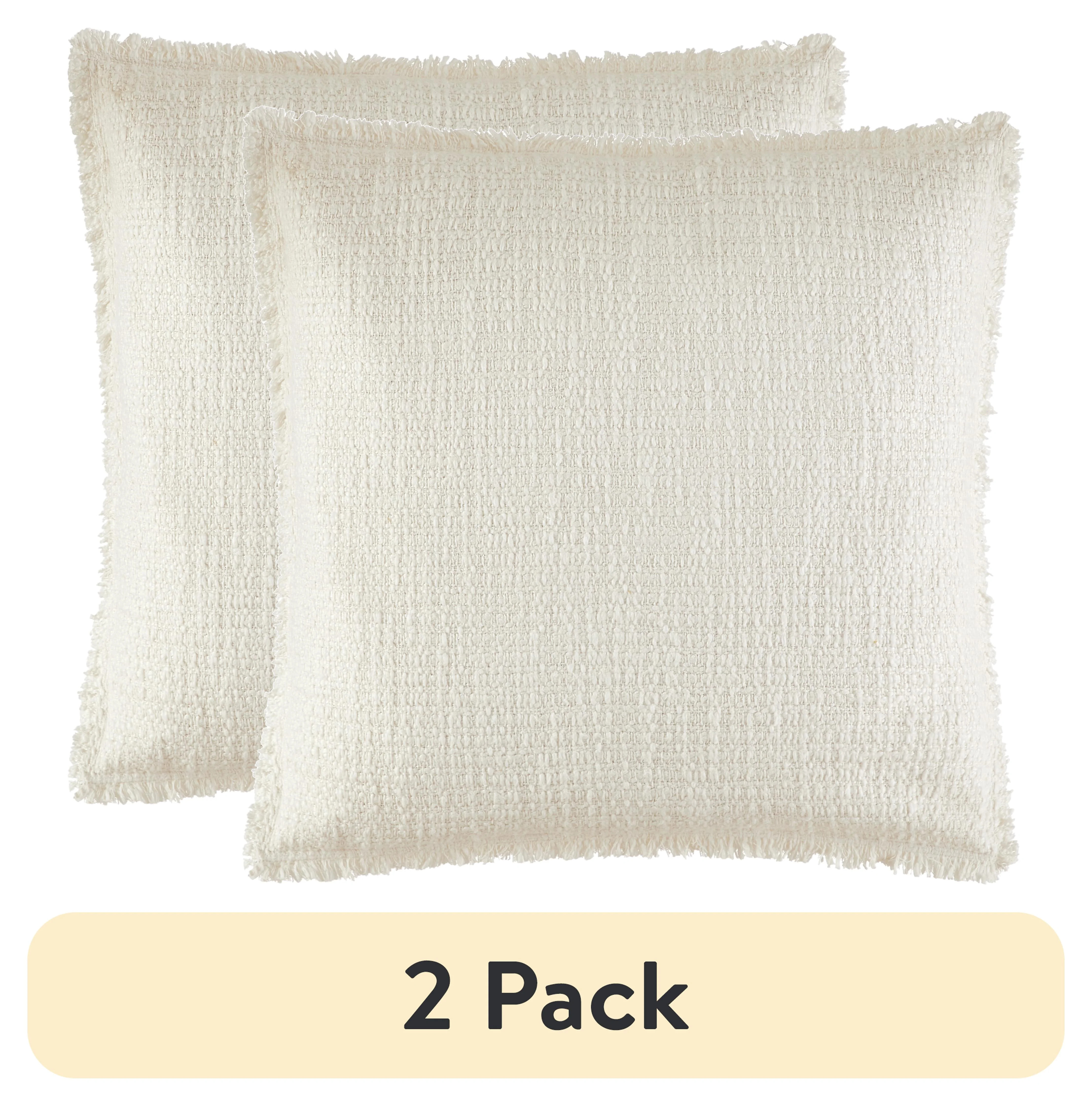 (2 pack) Better Homes & Gardens 22" x 22" Vanilla Dream Sunny Decorative Pillow for Adults | Walmart (US)