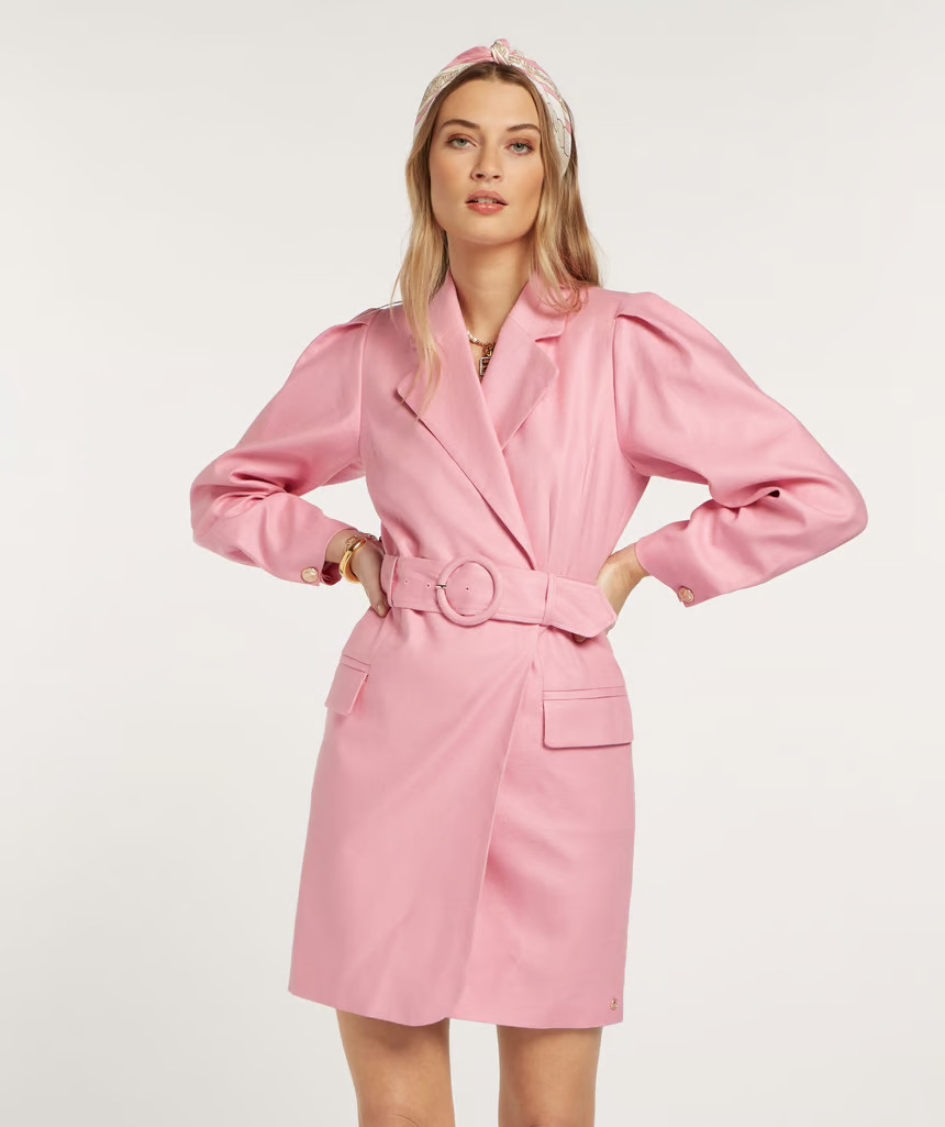 BABETTE Jurk in linnen mix - fresh pink | JOSH V (NL)