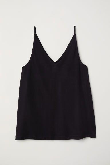H & M - V-neck Camisole Top - Black | H&M (US + CA)
