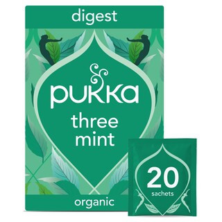 Pukka Organic Three Mint Tea With Peppermint for Digestion 20 Herbal Tea Bags 32g | Tesco F&F