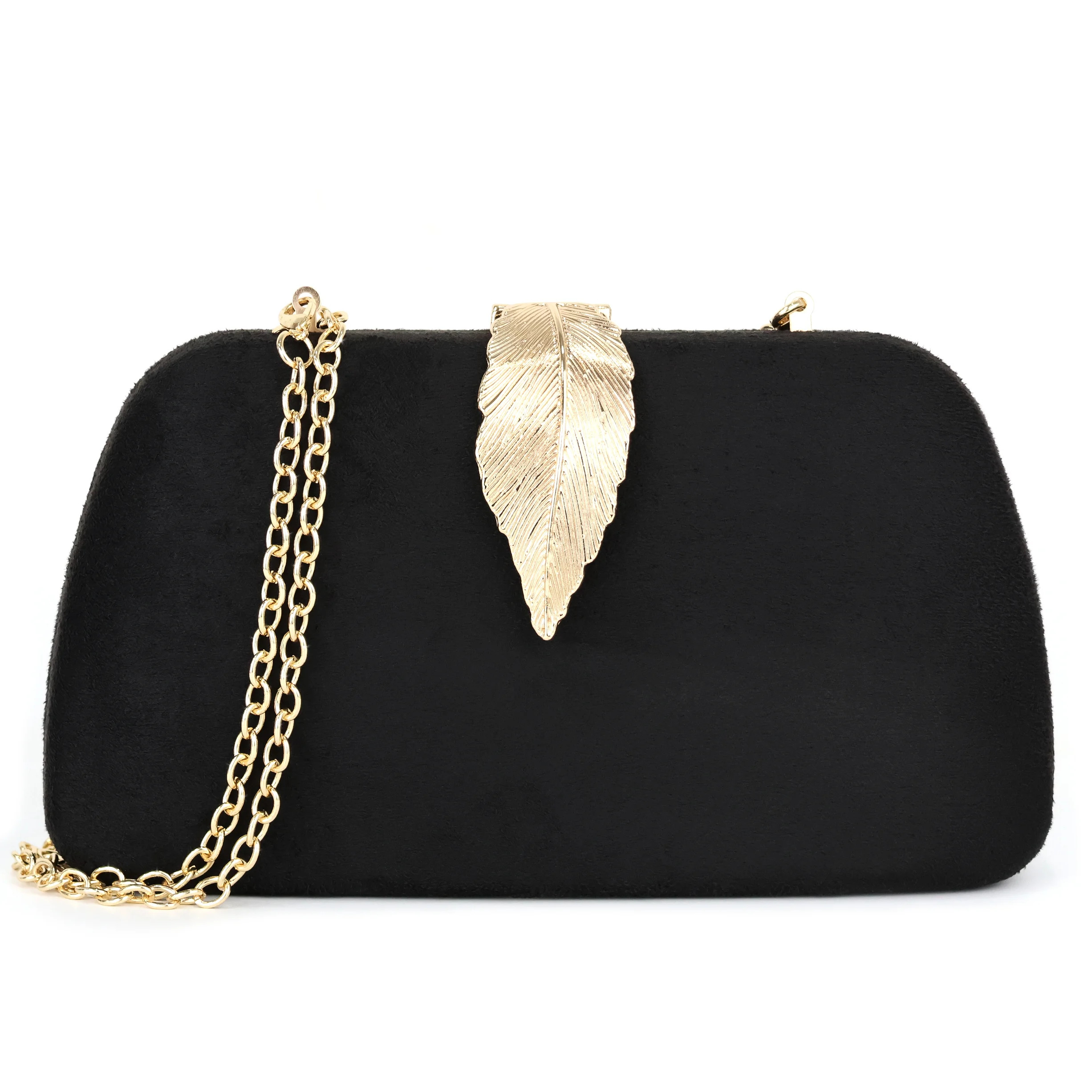 Milisente Clutch Purse Metallic Small Evening Bags For Wedding And Party(Black) | Walmart (US)