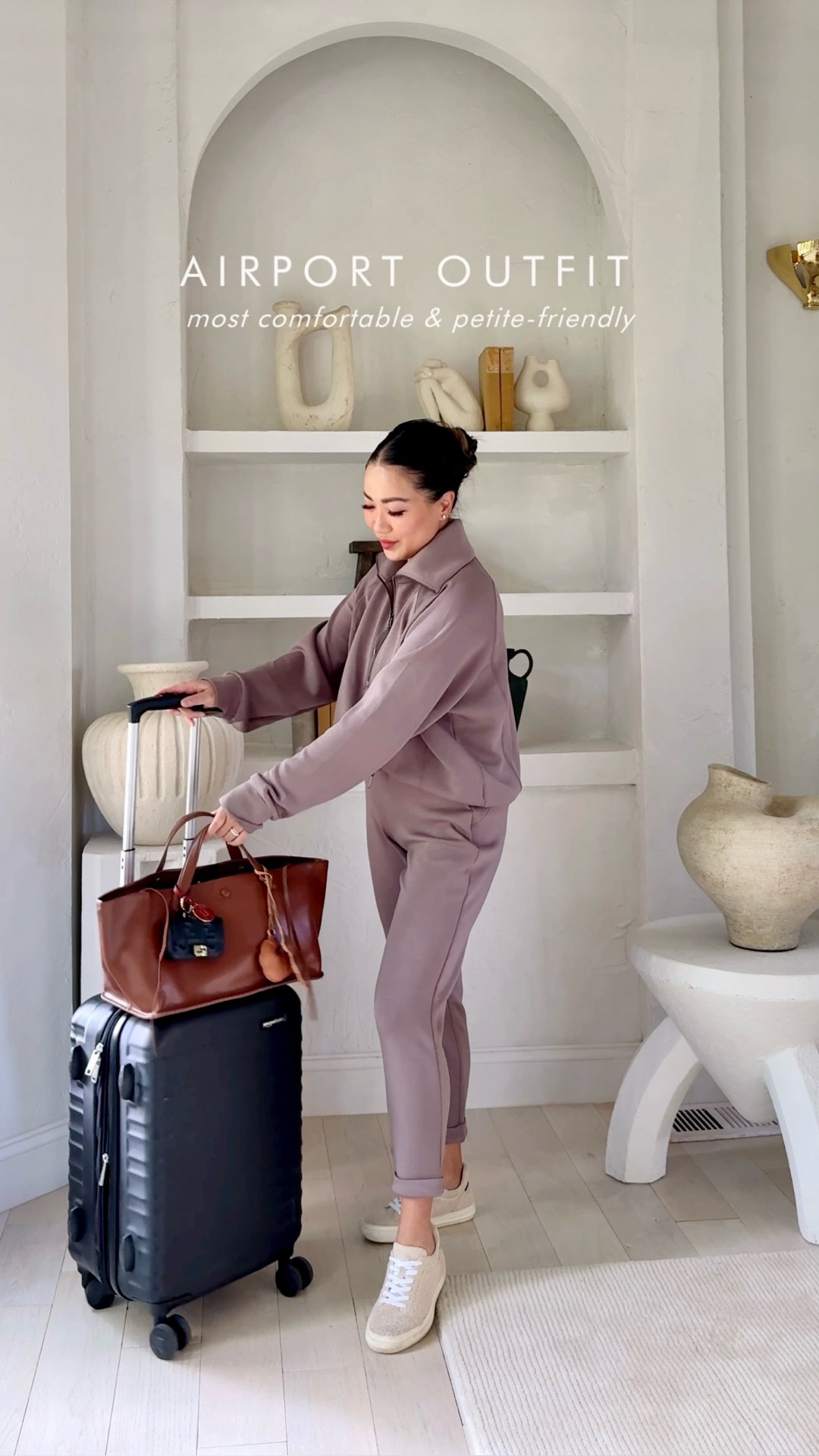 THIS SET IS ON SALE! My favorite airport/travel/lounge outfit! No matter how hot outside, I’m always cold at the airport ✈️ This set is soft as butter, has a comfortable stretch at the waist and I love the ankle cuff detail. This set comes in many colors and the pants come in petite, regular and tall inseams.

For size reference, I’m 5 ft 115 pounds, postpartum tummy. I’m wearing a size Medium in the half-zip (I sized up on purpose because I like my travel sweater oversized!) and a size XS in the pants. It’s so soft and comfortable!

#LTKTravel #LTKStyleTip #LTKPetite