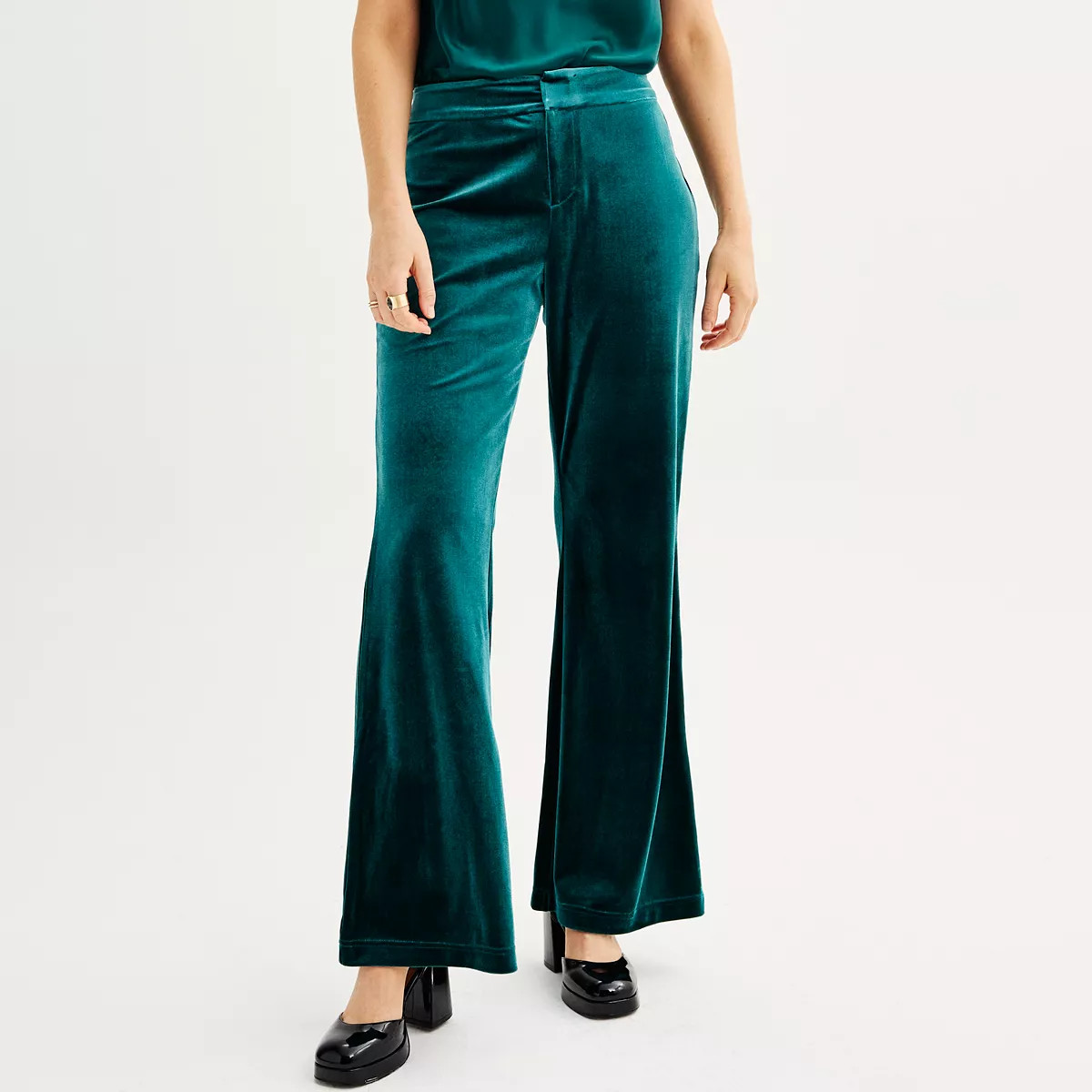 Women's Nine West Velvet Wide-Leg Trouser | Kohl's
