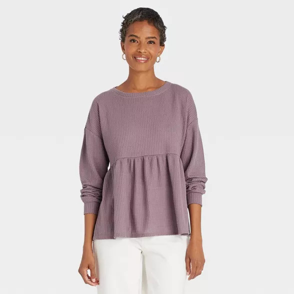 Women's Long Sleeve Babydoll Blouse - Knox Rose™ | Target