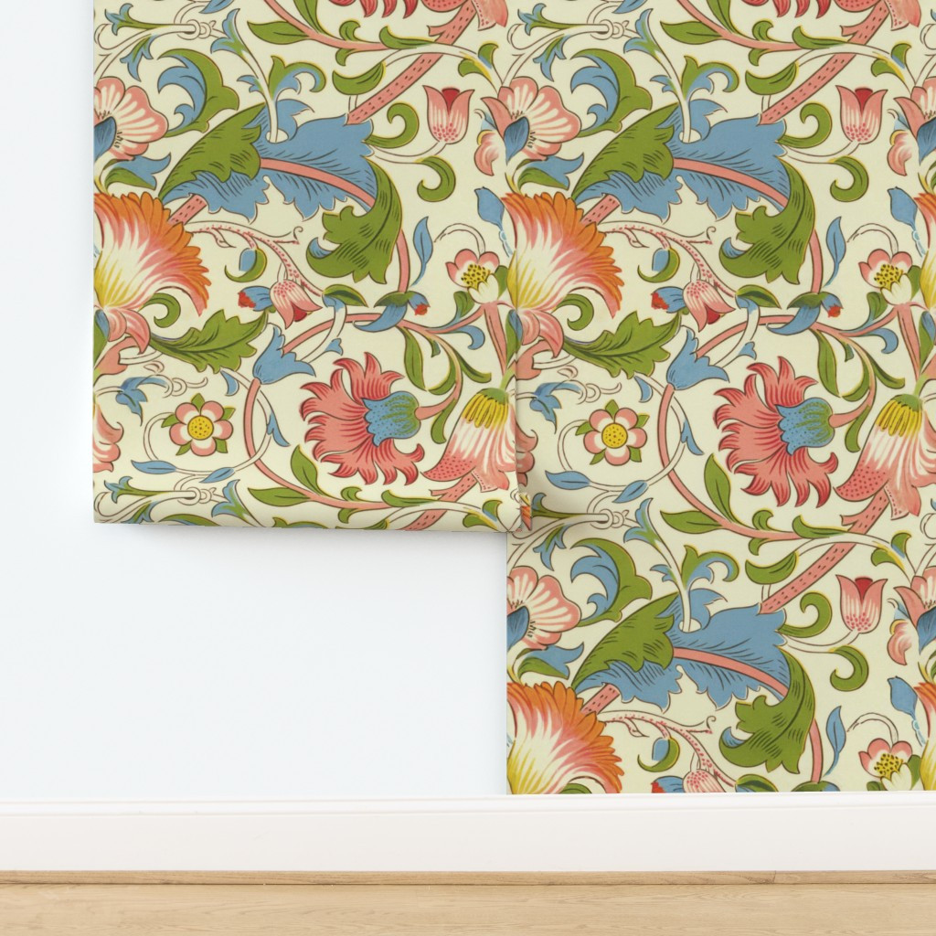 Wallpaper in William Morris Lodden Reproduction Classic Opulence Summer Vibes Large | Spoonflower