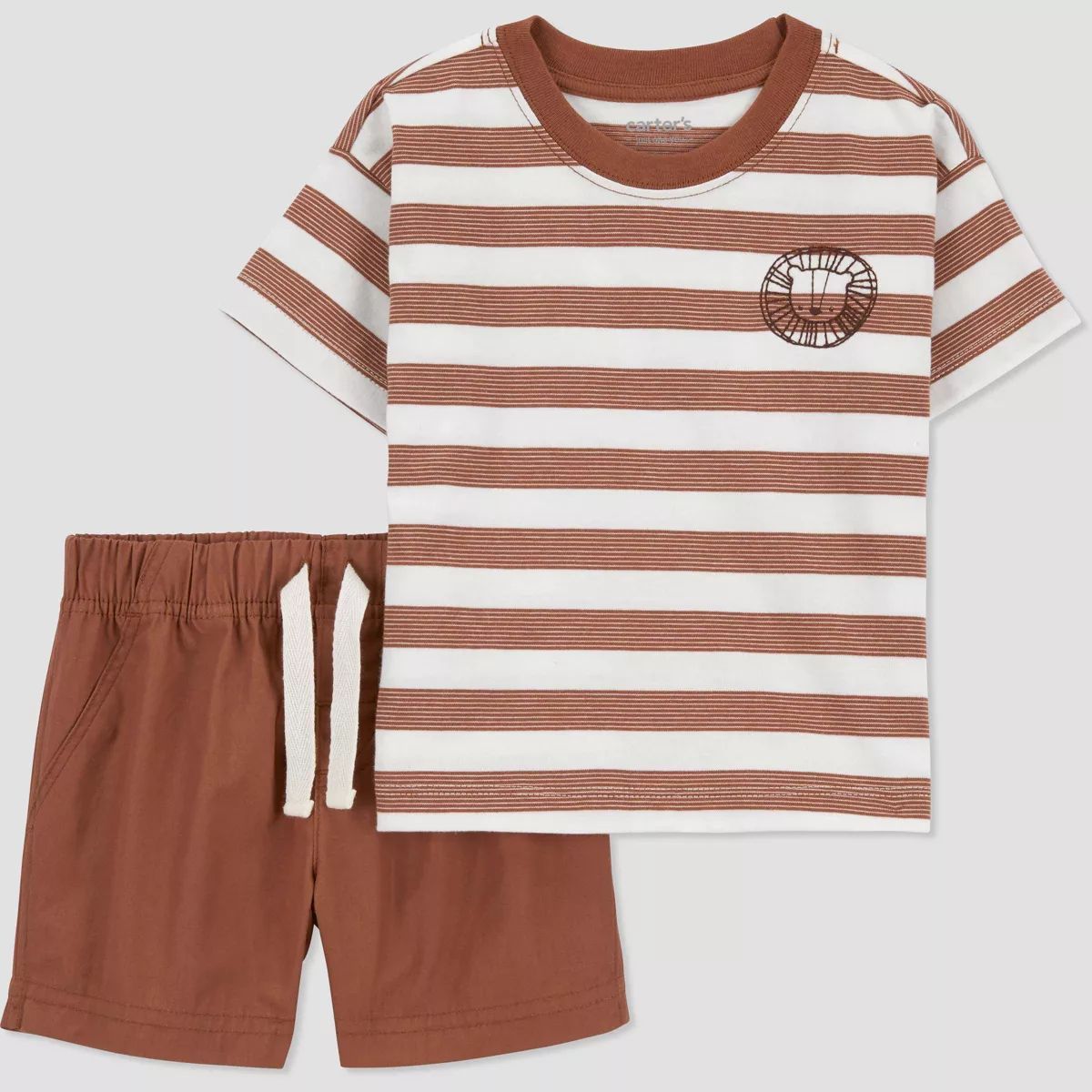Carter's Just One You® Baby Boys' Lion Striped Top & Bottom Set - Brown | Target