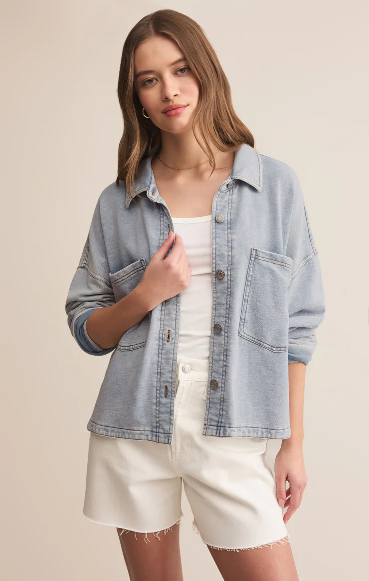 All Day Cropped Knit Denim Jacket | Z Supply