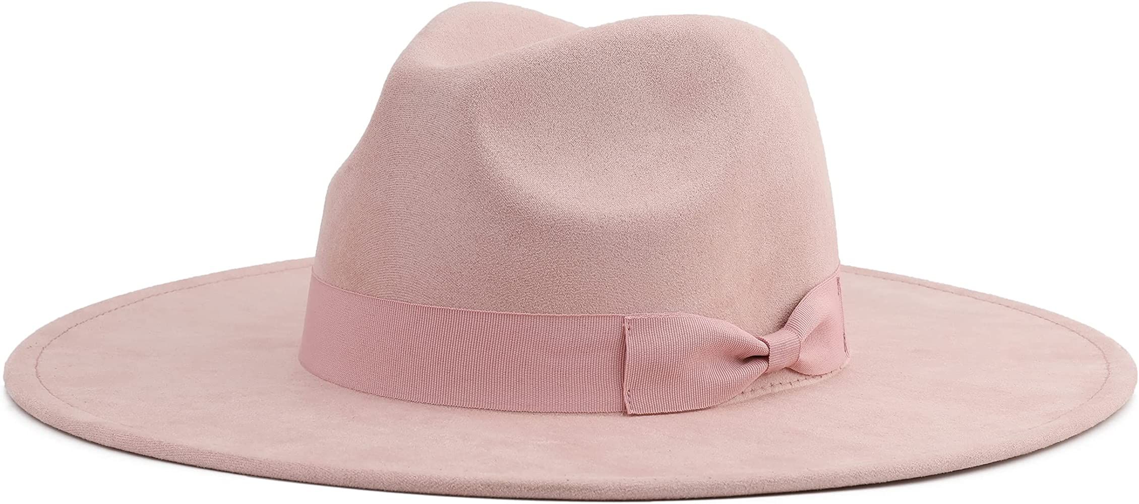 Big Wide Brim Fedora Hat for Women Large Felt Panama Rancher Hat | Amazon (US)