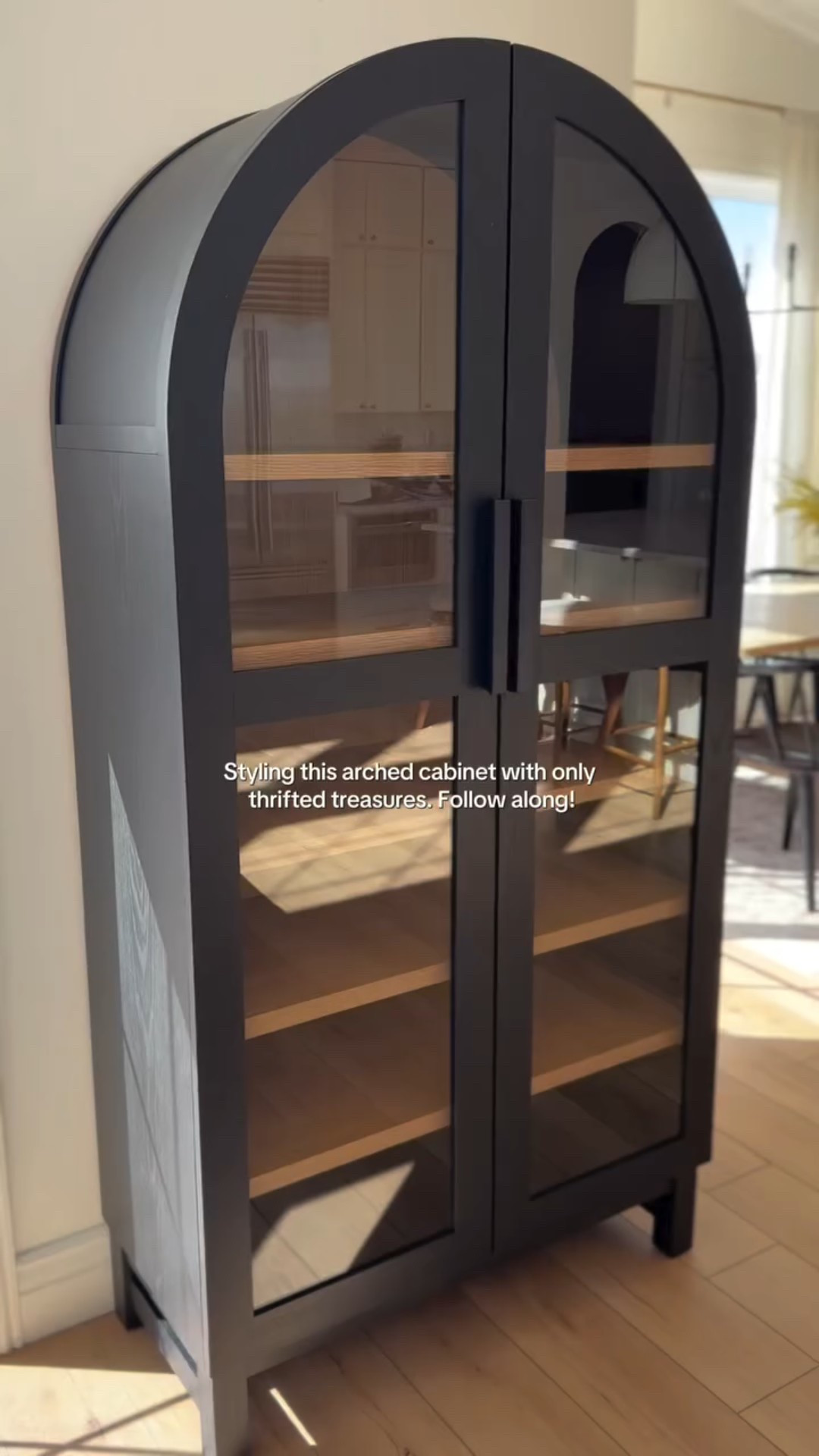 The arched cabinet I’ve been eyeing for so long is finally part of my home, and I’m taking on a fun design challenge! I’m styling it exclusively with thrifted finds—let's see what treasures I can collect along the way! Stay tuned and follow my journey as I make this cabinet a true statement piece. 

#homedecor #home #walmart #homestyle #homedecorating #homedesign #thriftshopping #thrift #homeideas