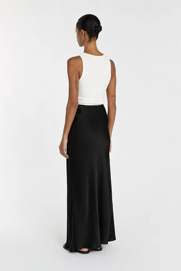 CHARLI BLACK SATIN MAXI SKIRT | DISSH