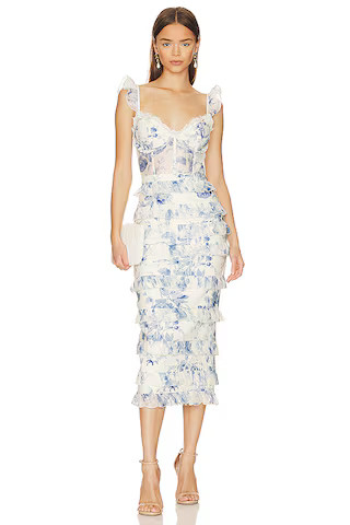 V. Chapman Fiorenza Midi Dress in Provencal Blue Floral from Revolve.com | Revolve Clothing (Global)