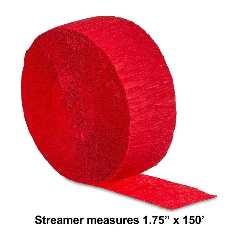 Red Paper Party Streamer, 150', by Way To Celebrate | Walmart (US)