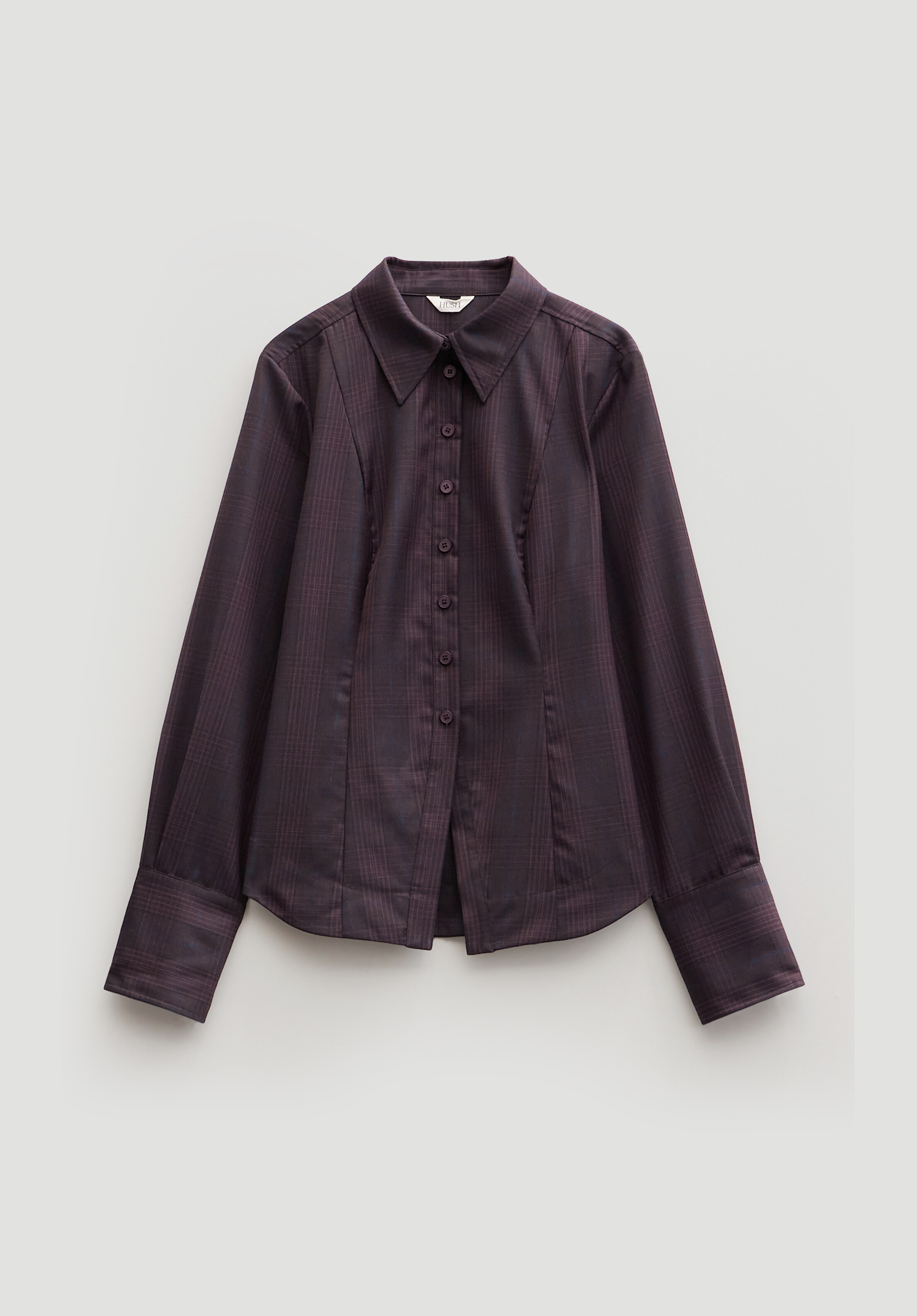 Waisted Checked Wool Shirt | Hush UK