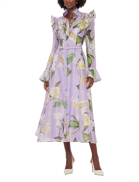 Leo Lin Katrina Butterfly Sleeve Midi Dress | David Jones | David Jones (Australia & New Zealand)