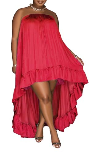 Miiyana Birthday Dresses for Women Summer Outfits Sexy Maxi Dresses for Women 2024 Strapless Hot Pink M | Amazon (US)