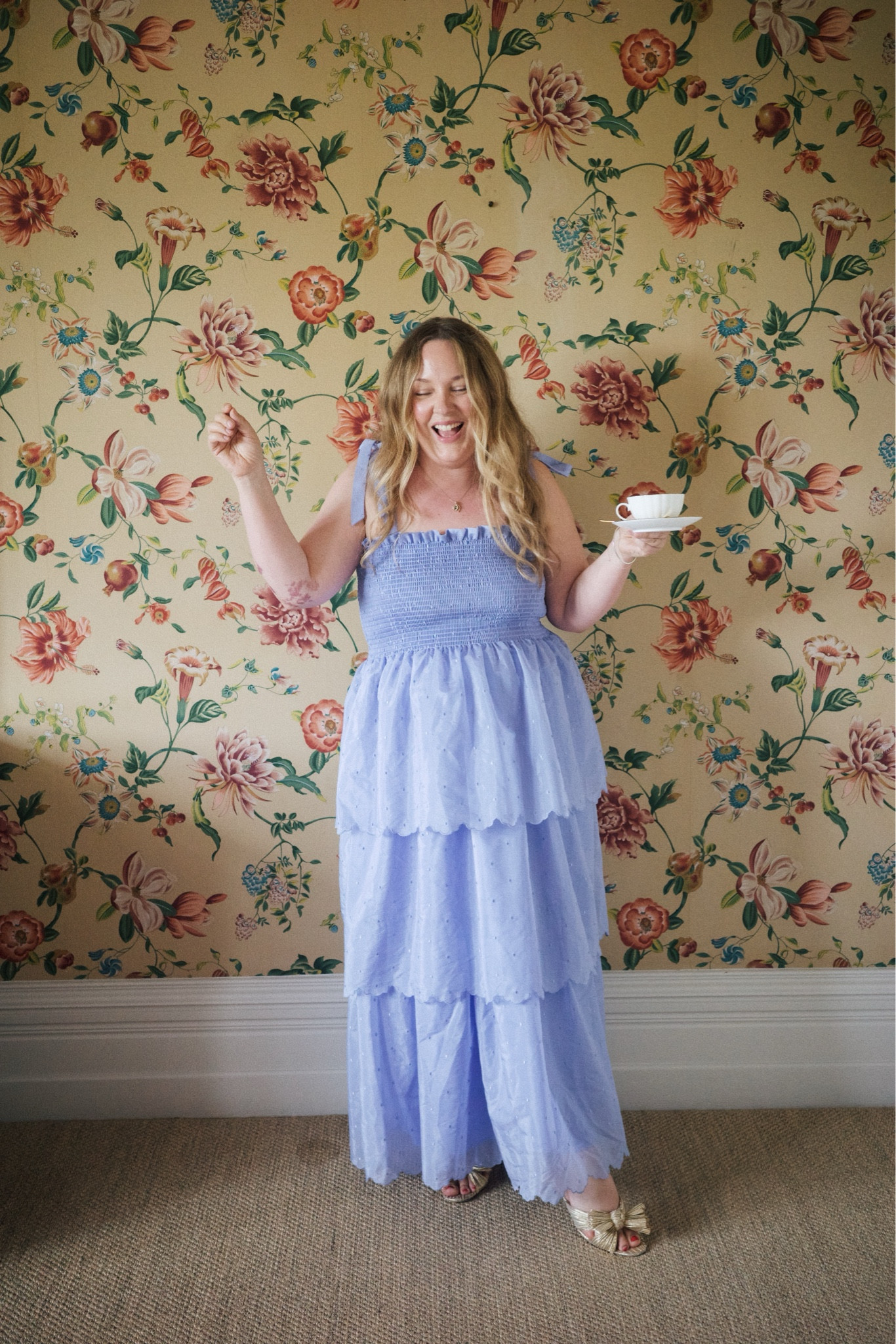 princess polly baby blue dress Paloma Pleated Maxi Dress - Light Blue main image 0