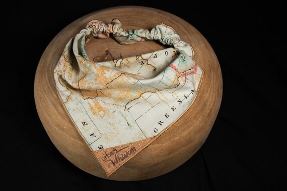 Travel Elastic Slip-on Dog Bandana  Fringe Atlas Map - Etsy | Etsy (US)